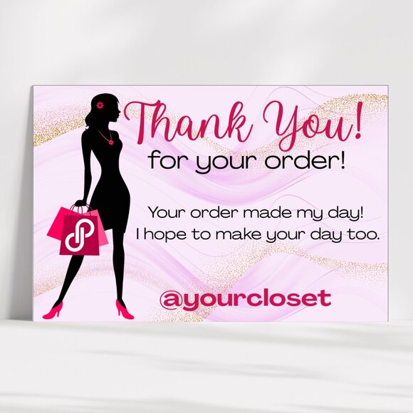 60 Poshmark Shopping Thank You Cards 4 x 2.8 - Picture 3 of 7